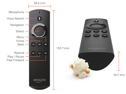 Amazon Fire TV voice Remote with buttons