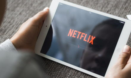 Tablet showing netflix logo