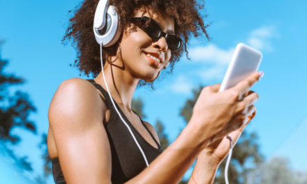 Woman listening to music