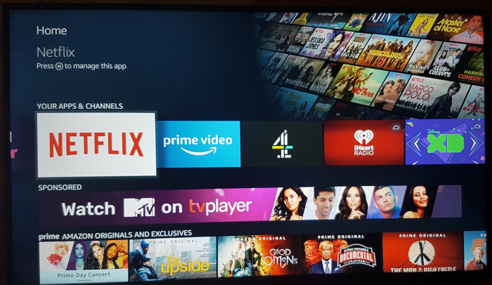 Amazon fire tv stick home screen