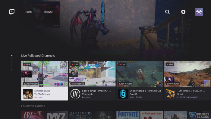 Twitch app on Firetv