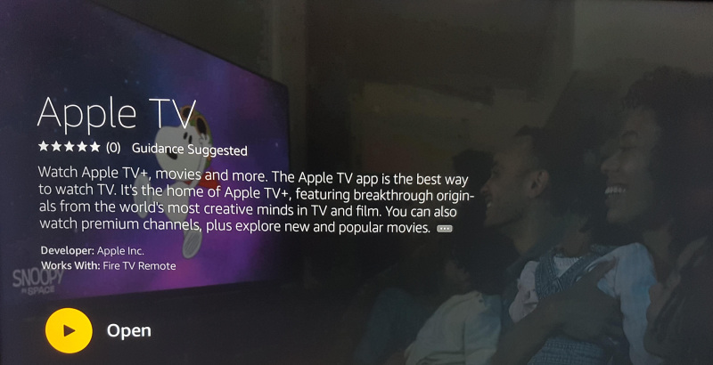 Apple tv plus on fire tv main screen