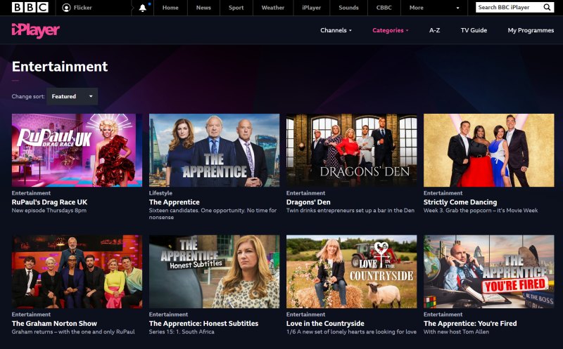 BBC iPlayer full screenshot