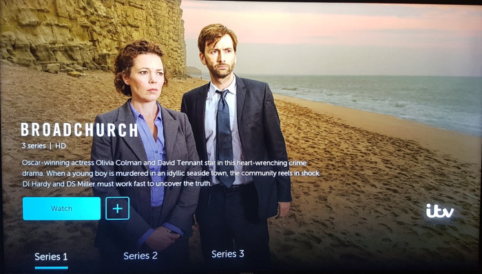 BritBox app on a Samsung TV