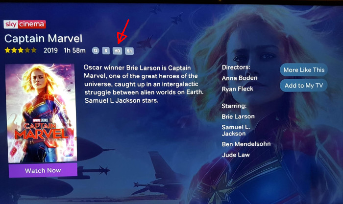 Captain Marvel NOW TV HD