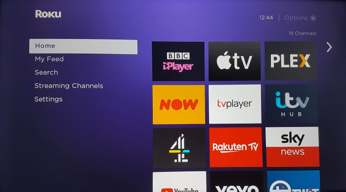 Roku home screen