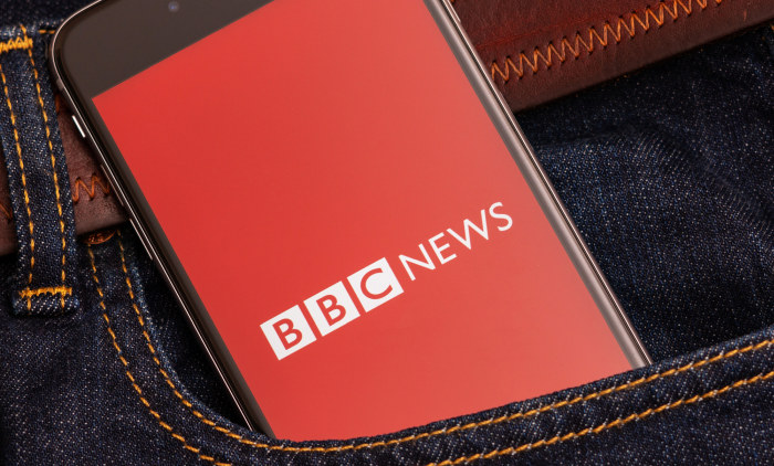 BBC News on a phone 700