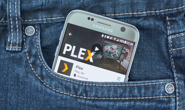 Plex on phone in pocket