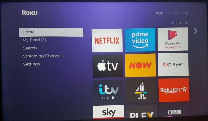 Roku Premiere homescreen