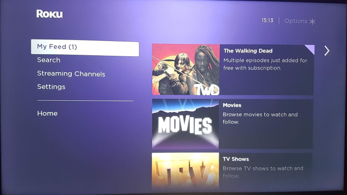 Roku Premiere my feed