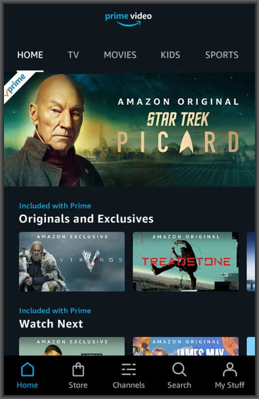 Amazon Prime Video app