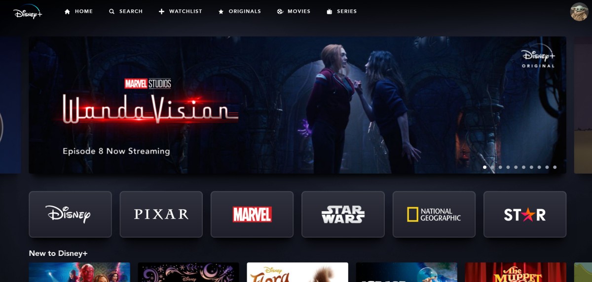 DisneyPlus with Star wandavision