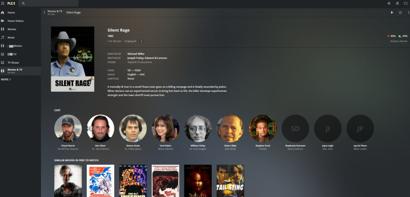 Plex movie page