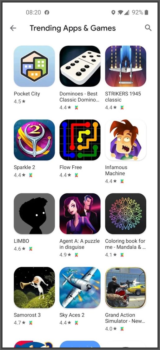 Google play pass trending games