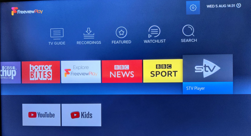 Freeview Play menu stv player app