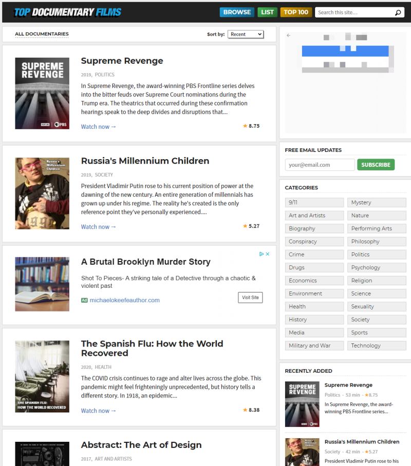 free top documentary films