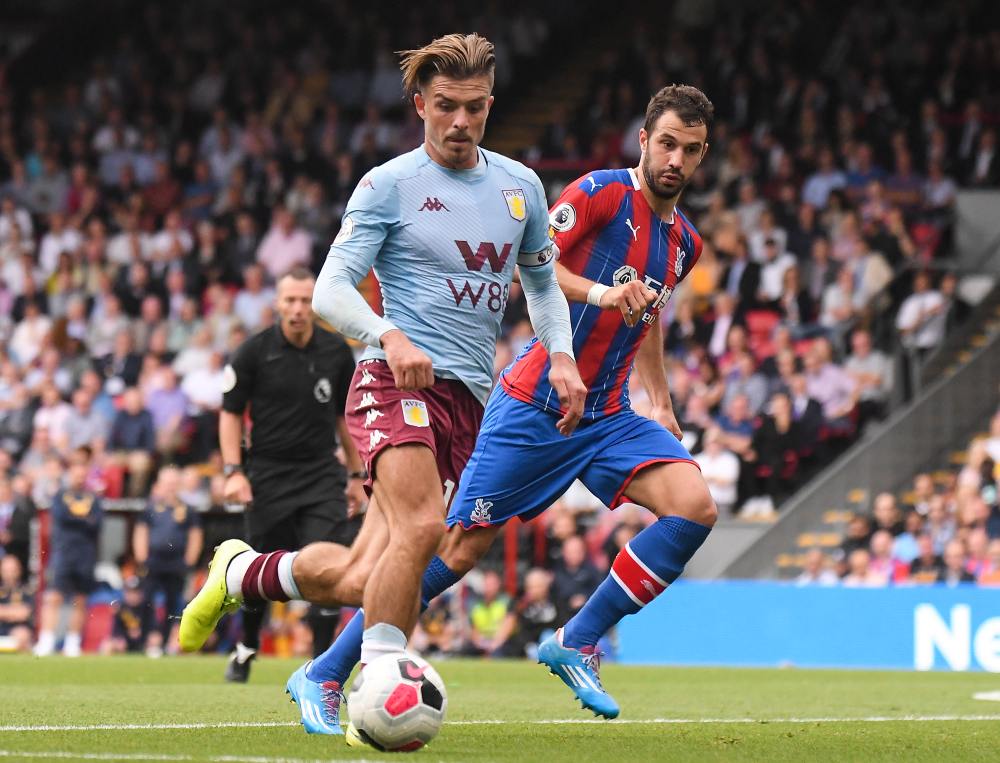 Jack Grealish of Villa (L) and Luka Milivojevic of Palace 2019 - deposit - Cosminlftode