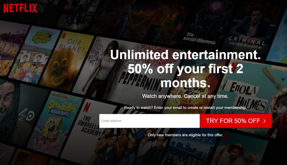 Netflix 50 off offer