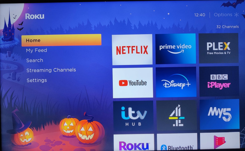 Roku Streambar halloween interface