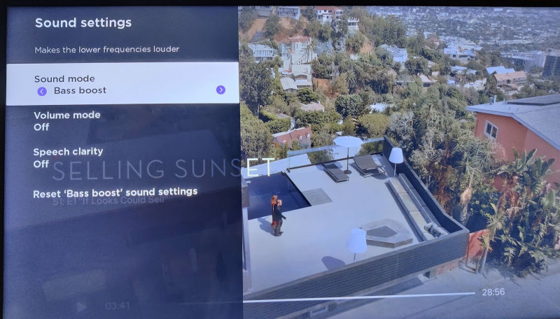 Roku streambar sound options on screen