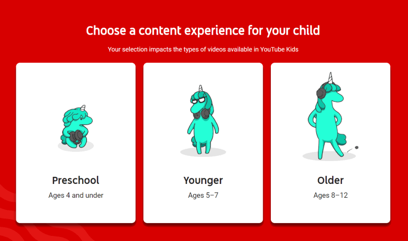 YouTube Kids choose content