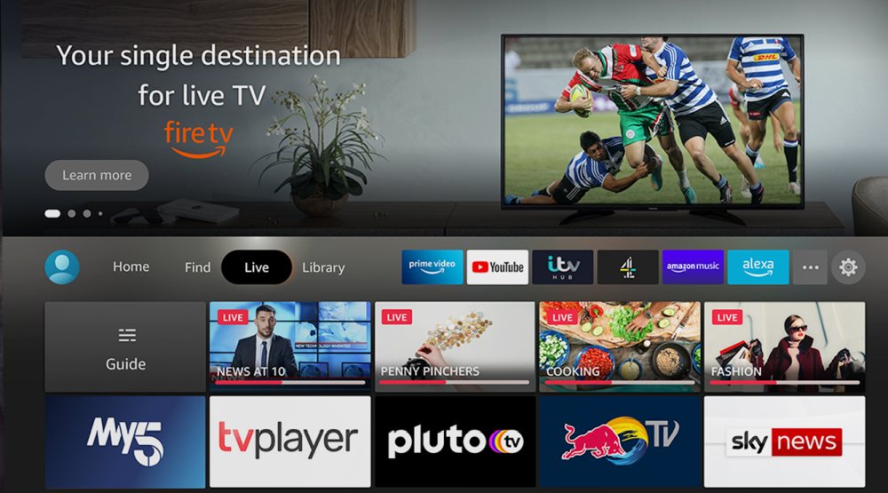 Fire TV Live TV tab screen