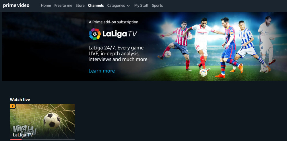 LaLiga TV on Prime Video