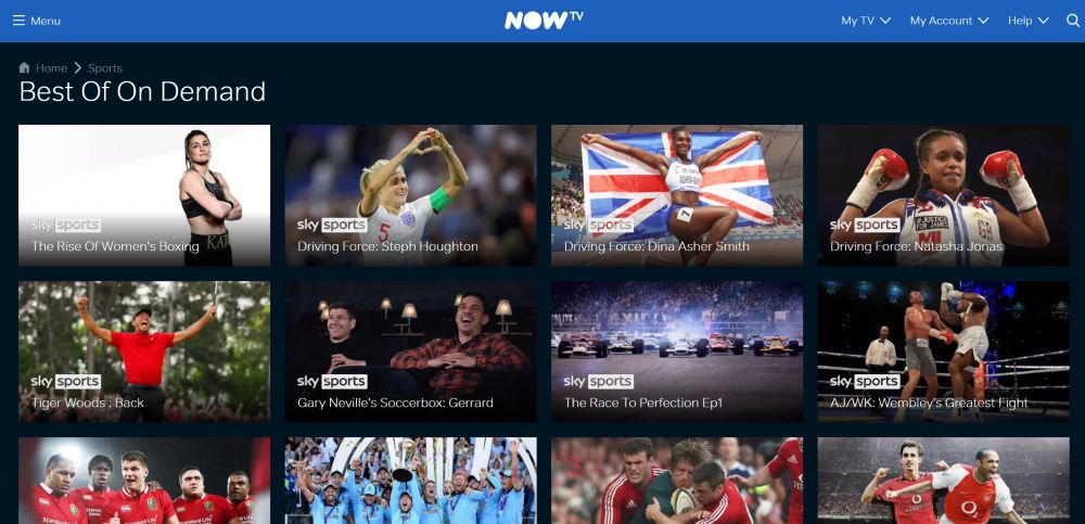 NOW TV On-demand sports best of