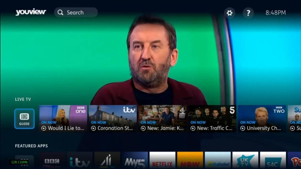 YouView new main menu