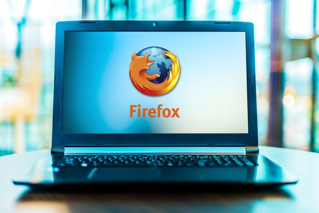 Firefox Browser logo on laptop 1200