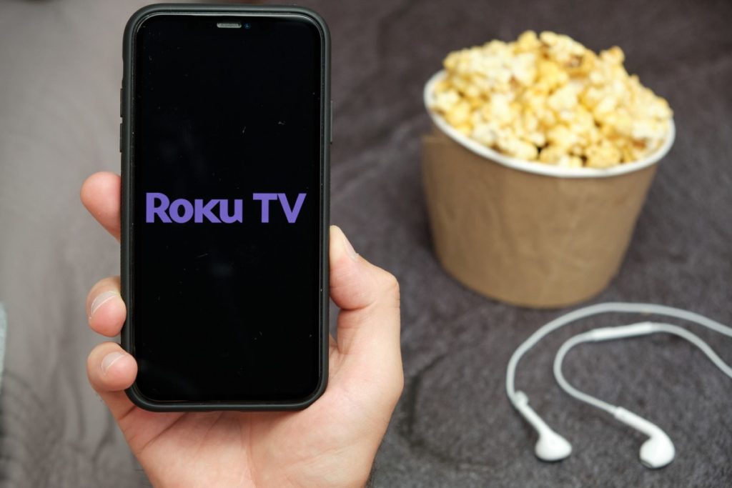 Roku TV logo on phone