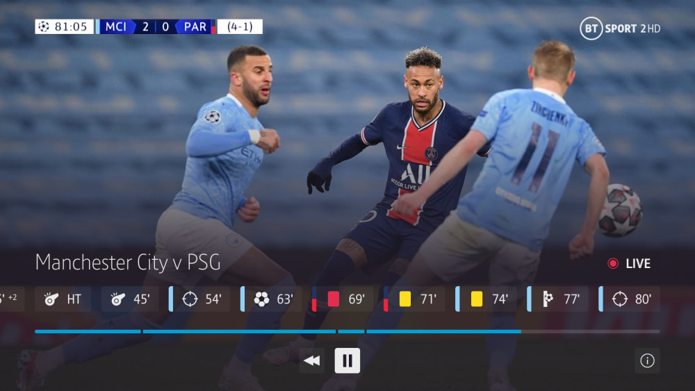 BT Sport Timeline feature