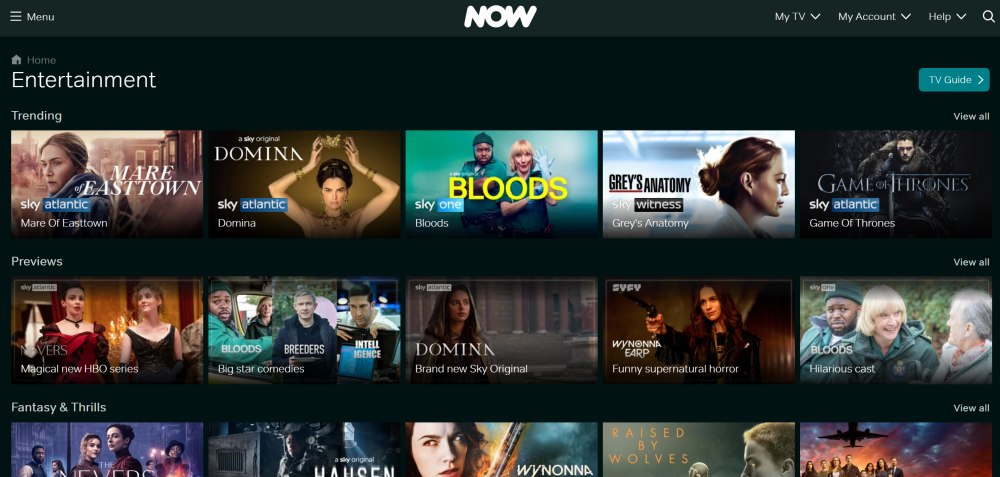 NOW Entertainment titles