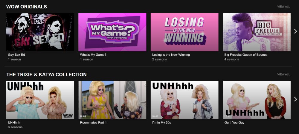 WOW Presents categories on browser