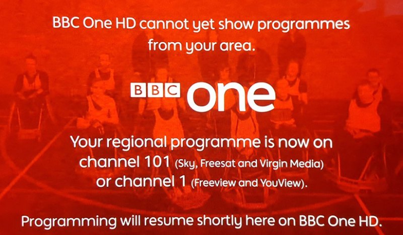 BBC Regional HD red screen