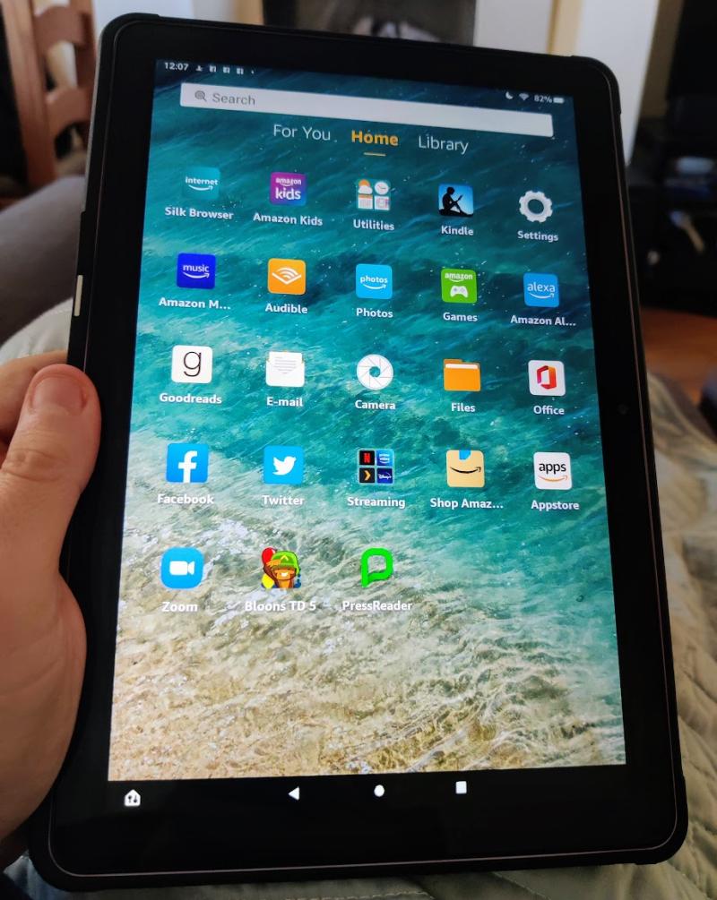 Fire HD 10 in hand