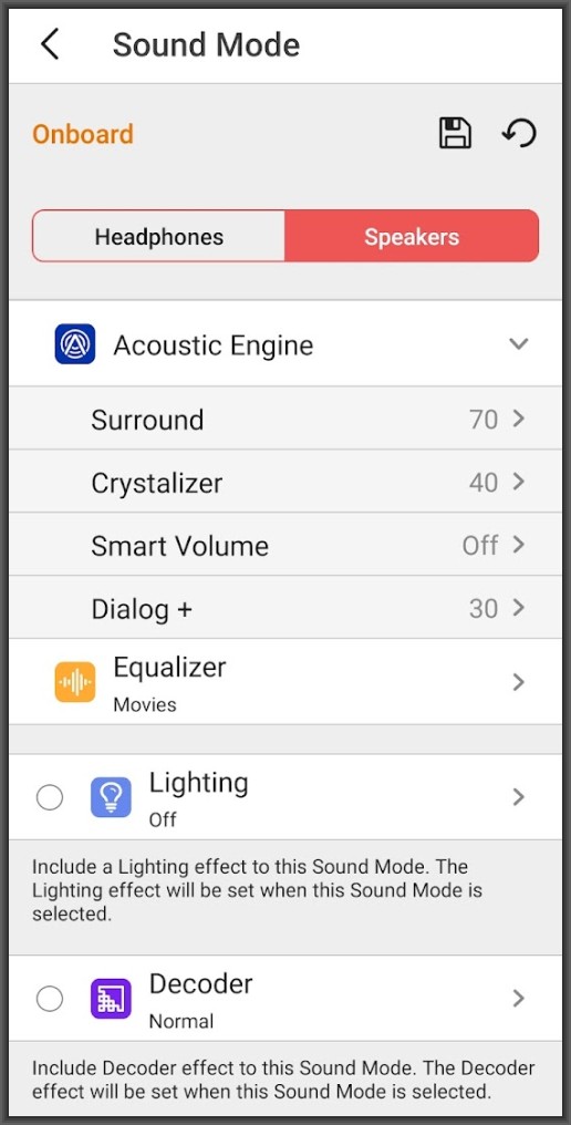 Creative Katana V2 smartphone app