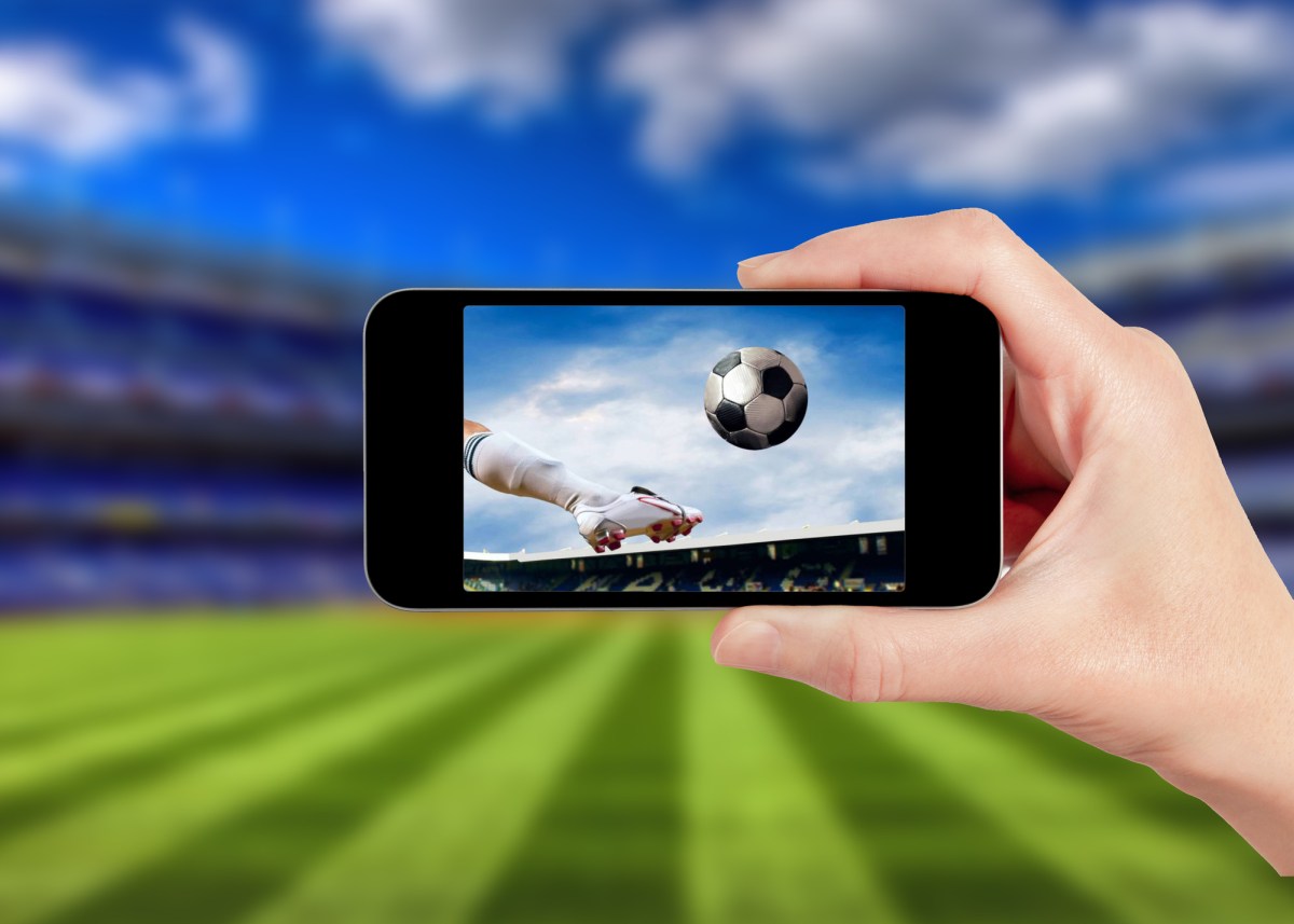 Football on mobile phone 1200