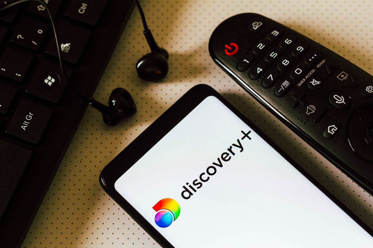 Discovery Plus next to remote