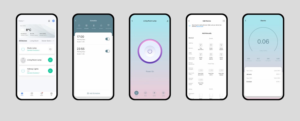 Humax Smart Plug App screens