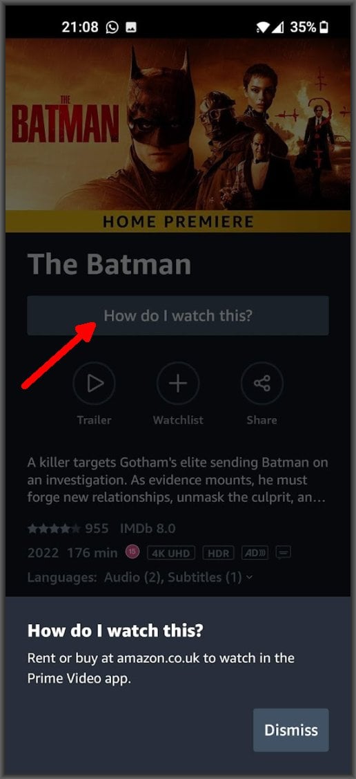 Prime Video on Android - How to watch Batman