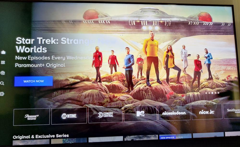 Paramount Plus fire TV app main screen