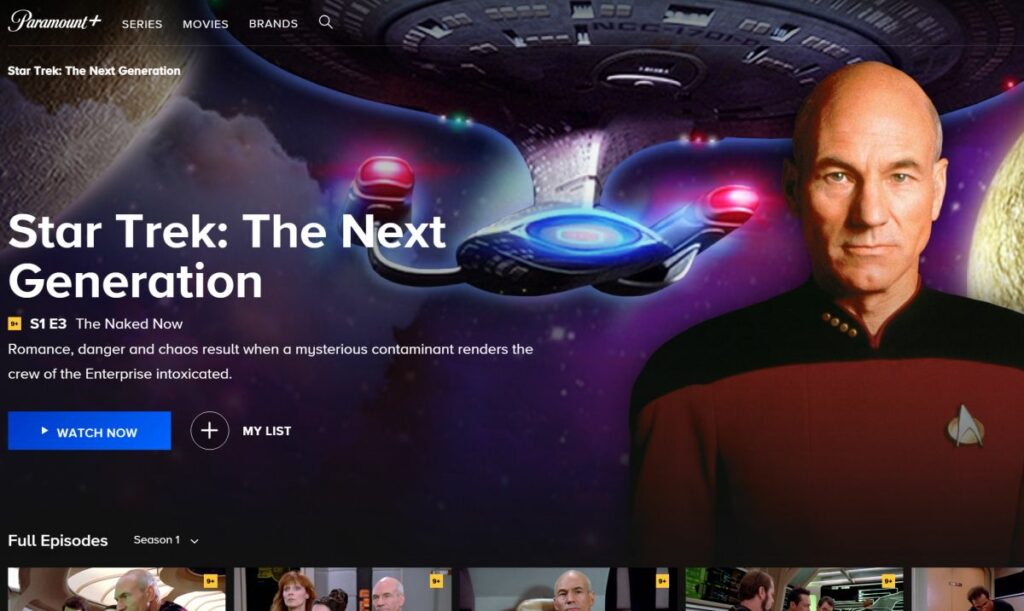 Star Trek Next Generation on Paramount Plus