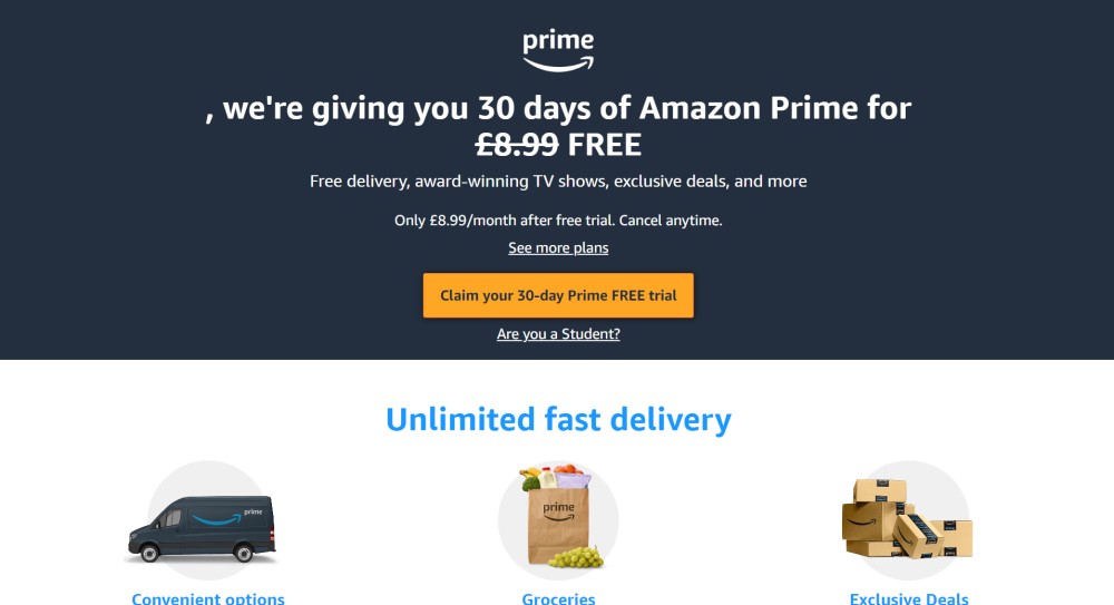 Amazon Prime signup 2024