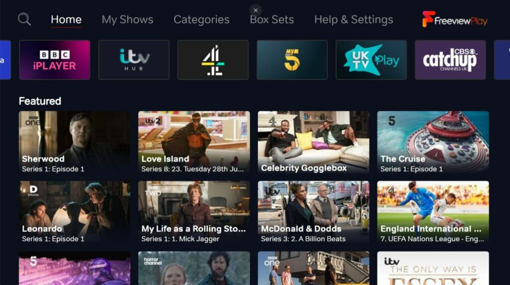 Explore Freeview Play Home 2022 Update