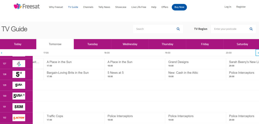 Freesat Channels Missing TV Guide