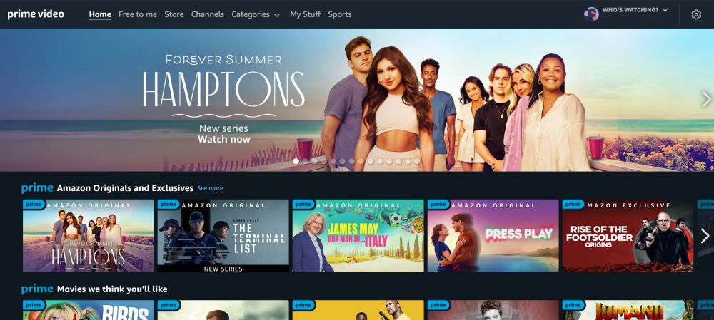 Prime Video existing interface