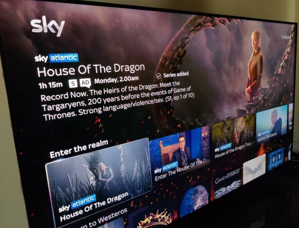 House of the dragon on Sky Glass