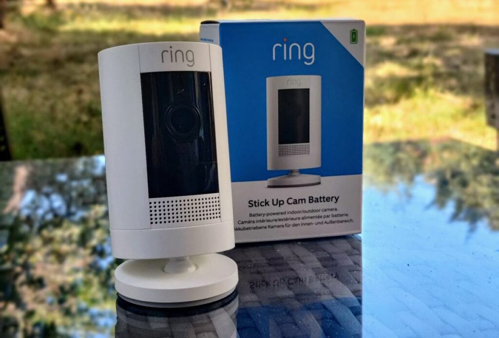 Ring stick up cam outside hero