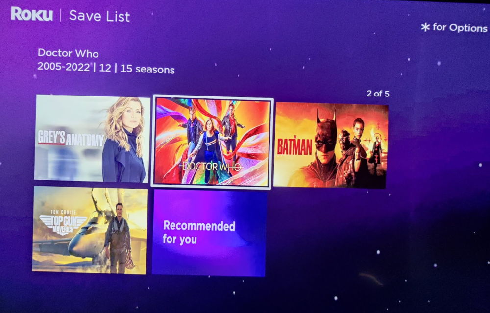 Roku Save List UK